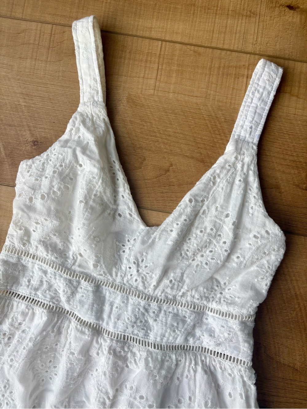 Altar'd State White Eyelet 100% Cotton Midi Coastal Cottage Dress. Size Medium - Picture 6 of 12